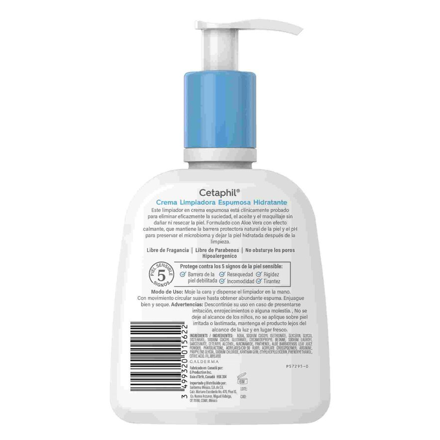 CETAPHIL CREMA LIMPIADORA ESPUMOSA HIDRATANTE 237 ML