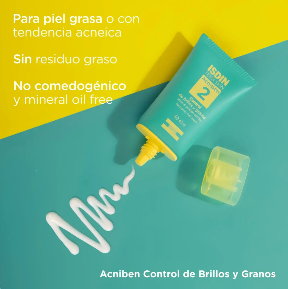 ISDIN TEEN SKIN ACNIBEN 2 CONTROL DE BRILLOS Y GRANOS 40 ML